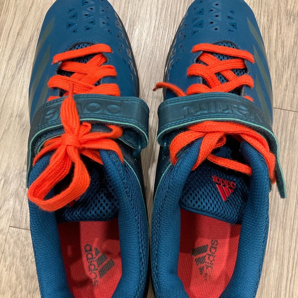adidas mens powerlifting shoes Teal and Orange size 12 - Picture 5 of 7